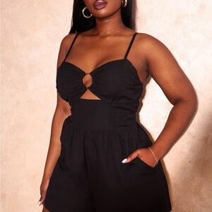 PrettyLittleThing Black Cutout Jumpsuit